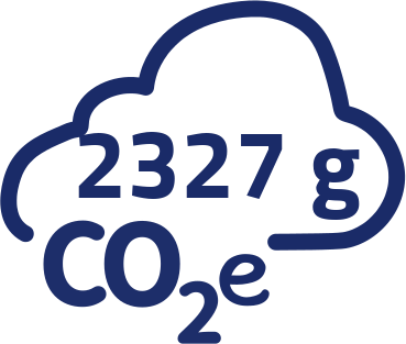 2327g CO2-Äquivalent pro Portion